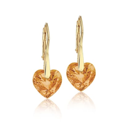 Montebello Oorbellen Lily HZ83 - 925 Zilver Verguld - Swarovski Hart - Ø10mm - 25mm