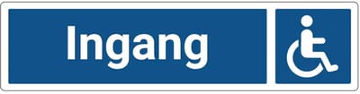 Rolstoel ingang deurbordje met zelfklevende strip | Forex Re materiaal | 20 x 5 cm