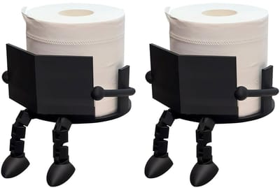 longziming -Toiletpapierhouders – WC-rolhouders – Wandmontage & Vrijstaand – Installatie zonder gereedschap – Ruimtebesparend ontwerp – Robuust & Slijtvast – Geoptimaliseerd voor kleine ruimtes – 2 Stuk – Zwart