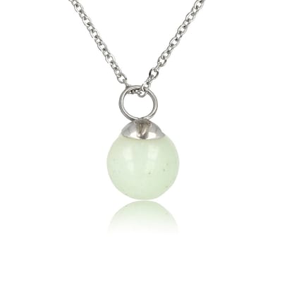 My Bendel - Goudkleurige Ketting met Ronde Amazonite Edelsteen - met Luxe Cadeauverpakking | Sieraden Voor Dames