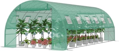 Tuinkas Bescherming - Kweekkas Planten - Jaarrond Kweken - Insectenwerend Raam - 18 m² - Groen