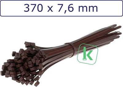 PRO-TIE® - Tyraps, kabelbinders 370 x 7,6 mm Bruin (Zak 100 stuks) (tiewrap/tyrap/tie-wrap/bundelbandje/colsonbandje/)