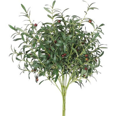 Branches d'olivier artificielles réalistes feuilles de verdure artificielle décoratives tiges de plantes artificielles pour fête de jardin mariage Type 3 black