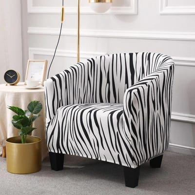 Kuipstoelhoes Stretch Spandex Club Fauteuilhoezen Kantoor Koffiebar Kuipbank Slipcovers voor Woonkamer Meubelbeschermer white