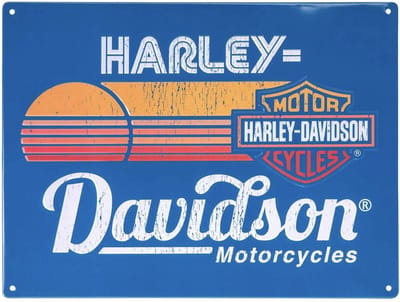 Harley-Davidson Bar & Shield Sunset Tinnen Bord Met Reliëf - 30 x 40 cm