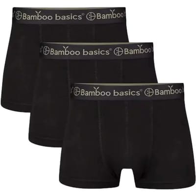 Bamboo Basics Heren Bamboe Trunk Boxershorts Liam (3-pack) - Zwart - Ondergoed Heren - Boxershort Heren Korte pijp - Maat L