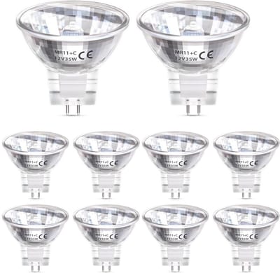 Prinos GU4 lampen halogeen 35W dimbaar - 12 volt - Warm wit - 10 GU4 spots