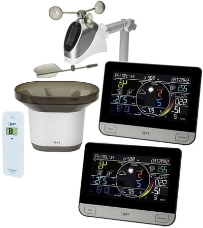 Weerstation met Wifi - Weercomputer Buiten - Weersvoorspelling Thuis - Dubbele Display - 100m Bereik - Zwart