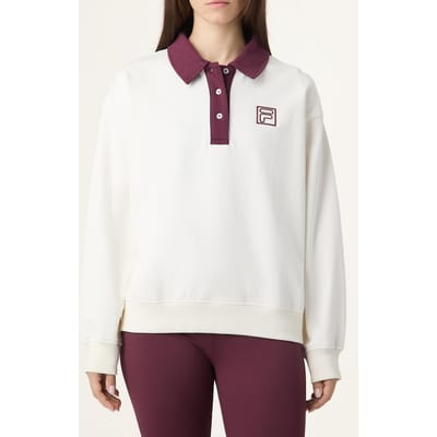 FILA Lagrio Loose Polo Sweatshirt Egret-fig Taglia: XS | Maglioni a maglia Outlet | Donna