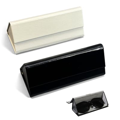 Modieuze en Opvouwbare Brillenkoker Set - 2 Stuks PU-Leer, Draagbaar en Stijf in Zwart en Wit