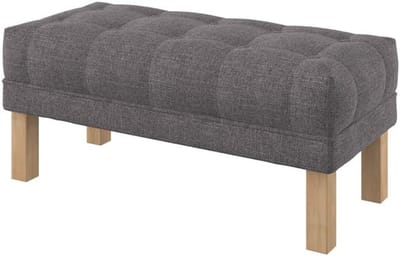Gestoffeerd Zitbankje - Voetenbankje Knooptufting - Entree Meubilair - Vlekbestendige Stof - 100cm Breed - Naturel Bruin
