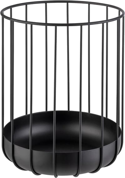Famanu – Ronde metalen gaasmand Ø 22,5 cm – broodmand en fruitmand (zwart)