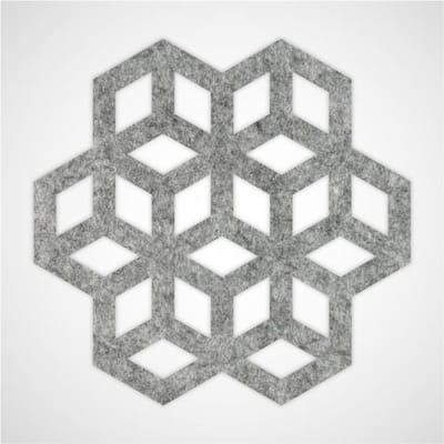 Blokjes vilt onderzetter - Gemeleerd grijs - 6 stuks - ø 95 mm - Glas onderzetter - Cadeau - Woondecoratie - Woonkamer - Tafelbescherming - Onderzetters Voor Glazen - Keukenbenodigdheden - Woonaccessoires - Tafelaccessoires