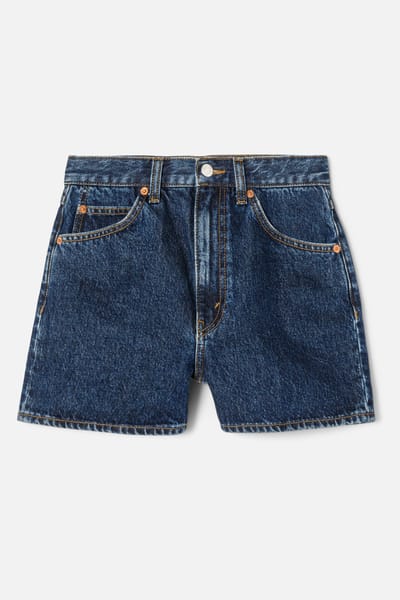 RE/DONE The Midi Short Heritage Rinse Größe: W28 | Kurze Sporthosen Outlet | Damen