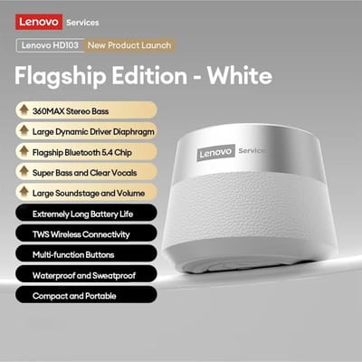 Originele Lenovo HD103 Bluetooth 5.4 Speaker Draagbare Mini Draadloze Speaker Hoge Kwaliteit Stereo Geluid TWS Buiten Bas Audio voor Telefoon PC NIEUW zwart