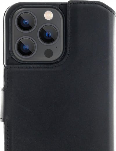 Minim 2-in-1 iPhone 13 Pro Hoesje Book Case en Back Cover Zwart