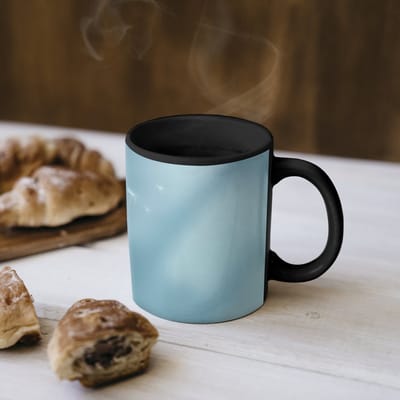Magische Mok - Foto op Warmte Mokken - Koffiemok - Paardenbloem - Wind - Blauw - Magic Mok - Beker - 350 ML - Theemok