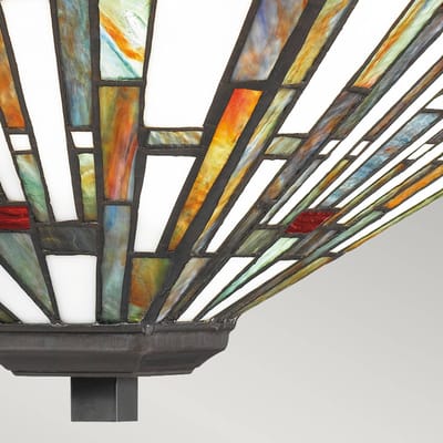 Quoizel Tifanny LED Plafondlamp Maybeck | 2X E27 Max 60W | Dimbaar | Valiant Bronze