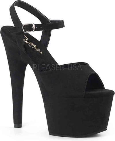 Pleaser - ADORE-709FS Sandaal met enkelband, Paaldans schoenen - Paaldans schoenen - 35 Shoes - Zwart