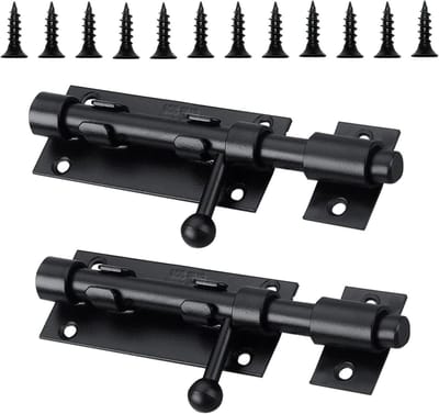 Deurvergrendeling van 304 RVS, 105 mm lang, vloer slider met hangslot, geschikt voor thuis, tuin en poort, 2 stuks