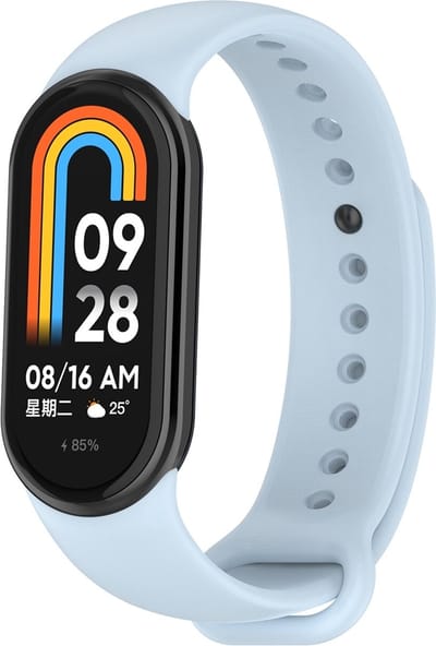 By Qubix - Siliconen bandje - Lichtblauw - Geschikt voor Xiaomi Smart Band 8 / 9 / 10