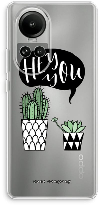 Case Company® - Hoesje geschikt voor Oppo Reno 10 hoesje - Hey you cactus - Soft Cover Telefoonhoesje - Bescherming aan alle Kanten en Schermrand