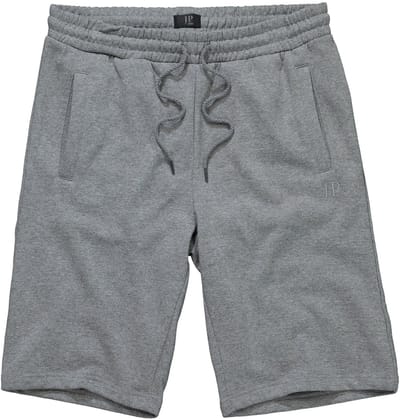 JP 1880 - Heren - Bermuda basic korte joggingbroek - Grijs melange - Maat 3XL