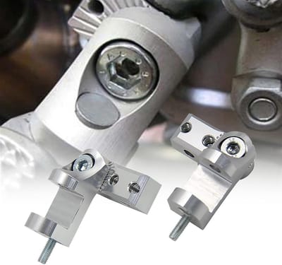 Motorfiets Voetsteun Adapters - Verstelbare Haken - Rijcomfort Verbeteren - Universele Adapter - Tot 40mm Verstelbaar - Zwart
