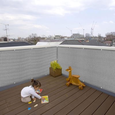 Privacyscherm Voor Balkon 160 x 500 cm Anti-Gluren, Anti-Ultraviolet Tuinhek Van Hdpe-Stof met Touw en Aluminium Oogjes Voor Terras, Achtertuin, Terras, Balkon, Lichtgrijze