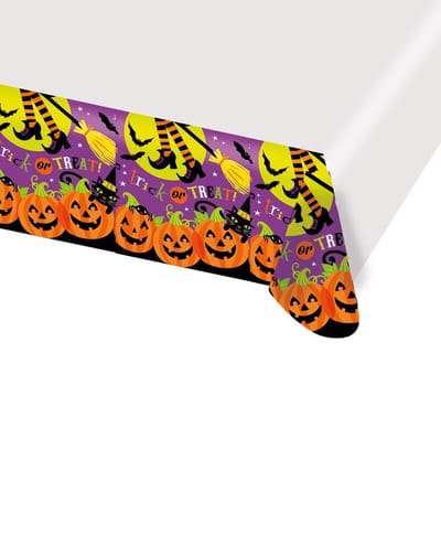 AMSCAN - Plastic happy pompoen tafelkleed - Decoratie > Tafelkleden, placemats en tafellopers