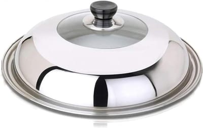 Steelpandeksel - Pannendeksel - Koken - Versterkte rand - 22 cm - Transparant