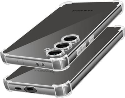 Mayaxess, Schokbestendig hoesje Geschikt voor Samsung Galaxy S24 FE met versterkte hoeken, Transparant