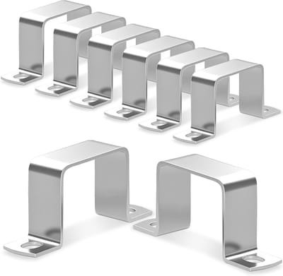 Vierkante buisklemmen - U-klemmen Hoekklemmen - Bevestigen Leidingen - 304 Roestvrij Staal - 40 x 40 mm - Zilver
