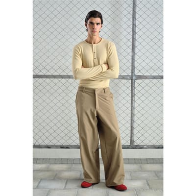 Wijde Pantalon van Gabardine met Zak