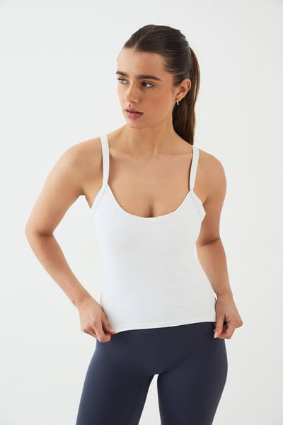 Dames Dsgn Studio Ultra Sculpt Dikke Binding Vest Top | Wit | Maat: Medium