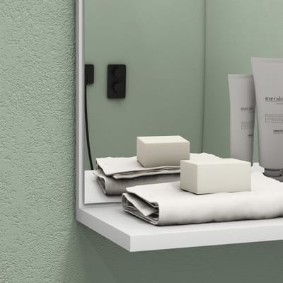 HOMCOM Badkamerspiegel - Bamboe, MDF, Glas - 45x15x58,5cm - Wit