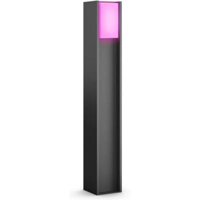 Philips Hue Turaco hoge sokkellamp - Tuinverlichting - Antraciet grijs - IP44 - Wit en gekleurd licht - 1100 lumen - Bediening via onze app of met je stem - Compatibel met Matter