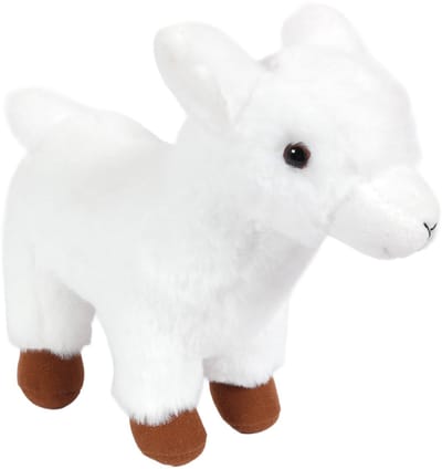 Pia Toys Knuffeldier Geit - zachte pluche stof - premium kwaliteit knuffels - wit - 22 cm