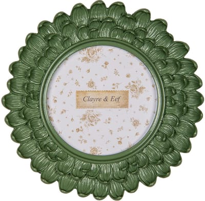 Clayre & Eef Fotolijst Ø 10 cm Groen Kunststof