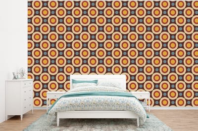 Behang - Fotobehang Retro - Vintage - Design - Cirkel - Breedte 320 cm x hoogte 240 cm