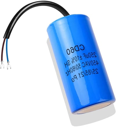 Motor Startcondensator - Startcondensator Motor - Motoren Starten - Hoge Overbelastingscapaciteit - 250 µF 450V - Zwart