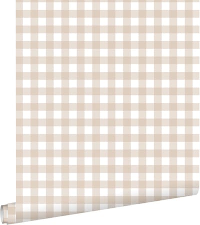 ESTAhome behang geblokt motief beige - 53 cm x 10.05 m - 131299