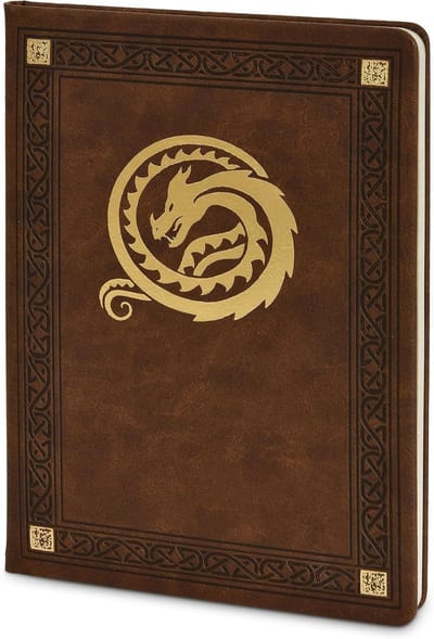 SnelShoppen - Notitieboek A5 met Gegraveerde Draak - 80 Blanco Pagina's - Luxe Kantoorboekje voor Schetsen, Notities en Creatieve Gedachten - Ideaal v