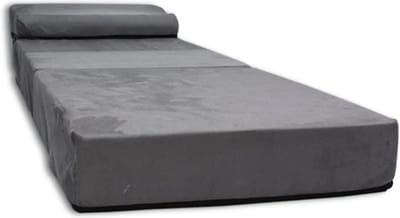 Viking Choice - Logeermatras met kussen - opvouwbaar - 70x200x15 cm - grijs