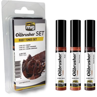 AMMO by Mig Jimenez Hobbyverf Enamel verf - MIG 7501 Oilbrushers Rust Tones - Set Oilbrusher(s) - 3x 10 ml