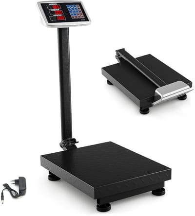 COSTWAY Digitale platformweegschaal 300 kg/50 g, pakketweegschaal met prijscalculator LB/KG, multifunctionele weegschaal, commerciële digitale weegschaal voor bagage, verzending