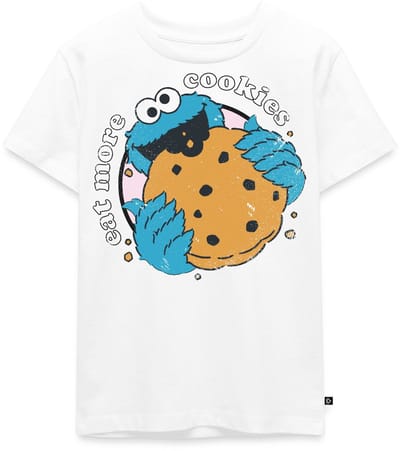 Sesamstraat Koekiemonster Eet Meer Koekjes Premium T Shirt Kinderen