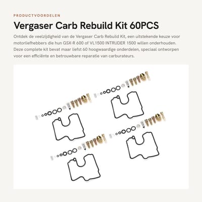 Dailygoods- Vergaser Reparatieset 60PCS - Vervangset voor GSX-R 600/VL1500 INTRUDER 1500 - Hoogwaardige onderdelen - Eenvoudige installatie - Duurzaam materiaal