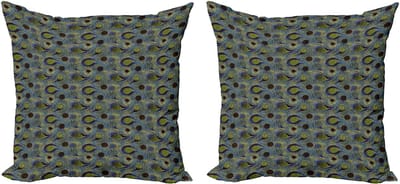 ABAKUHAUS Paisley decoratieve kussenhoes, 2 stuks, Oosters druppelmotief, modern accent, dubbelzijdige digitale print, 45x45 cm, meerkleurig