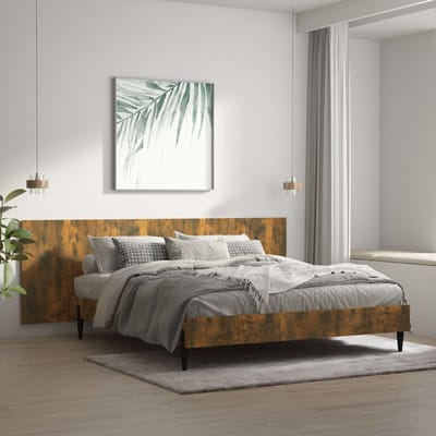 vidaXL - Hoofdbord - wandmodel - 240x1,5x80 - cm - bewerkt - hout - gerookt - eiken